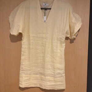 Lidia Linen Mini Dress Yellow